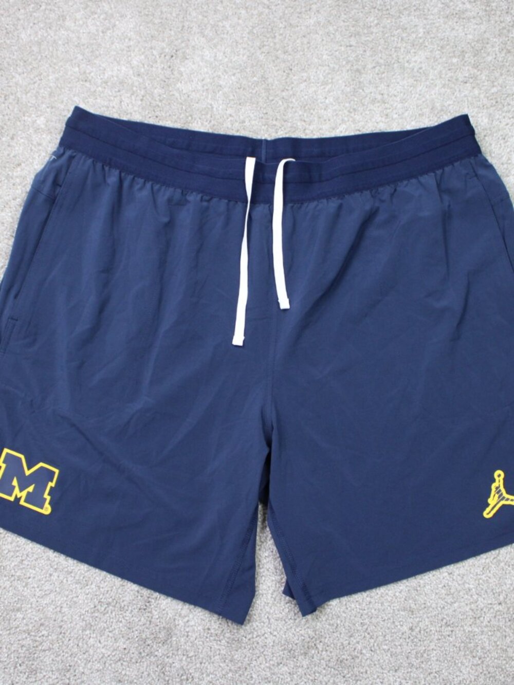 Jordan Michigan Wolverines Shorts Men 3XL XXXL Blue Dri-Fit 8" Athletic Gym Nike
